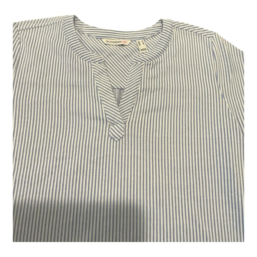 Isaac Mizrahi Live Blue White Striped Short Sleeve Shift Dress Size M. AA42 - Picture 4 of 9